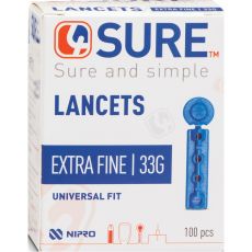4Sure Extra Fine 33G Single Use Lancets 100s