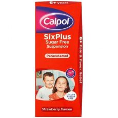 Calpol Six Plus Sugar Free Strawberry Flavour Suspension 200ml