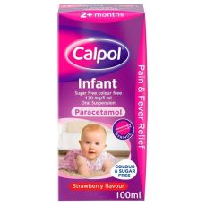Calpol Infant Strawberry Flavoured Sugar Free & Colour Free Suspension 100ml