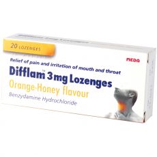 Difflam 3mg Lozenges Orange-Honey Flavour 20s