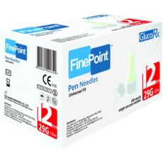 GlucoRx FinePoint Pen Needles 12mm/29G 100s