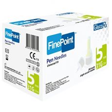 GlucoRx FinePoint Pen Needles 5mm/31G 100s