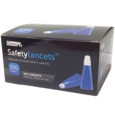 GlucoRx 23G Safety Lancets 100s