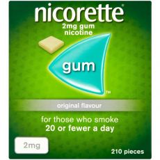 Nicorette Original 2mg Sugar Free Nicotine Gum 210s