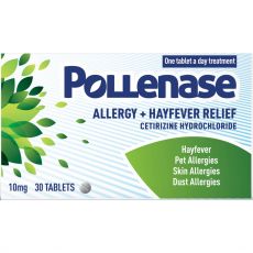 Pollenase Allergy & Hayfever Relief 10mg Tablets 30s