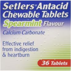 Setlers Antacid Chewable Tablets Spearmint Flavour 36s