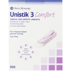 Unistik 3 Comfort Single Use Safety Lancets 100s