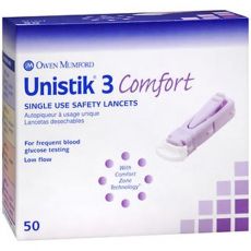 Unistik 3 Comfort Single Use Safety Lancets 50s