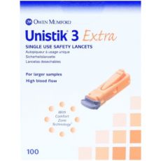 Unistik 3 Extra Single Use Safety Lancets 100s