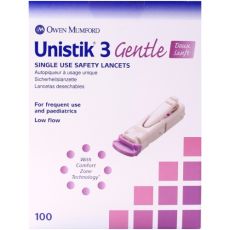 Unistik 3 Gentle Single Use Safety Lancets 100s