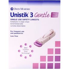Unistik 3 Gentle Single Use Safety Lancets 50s