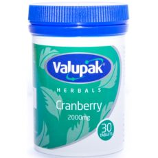 Valupak Herbals Cranberry Tablets 30s